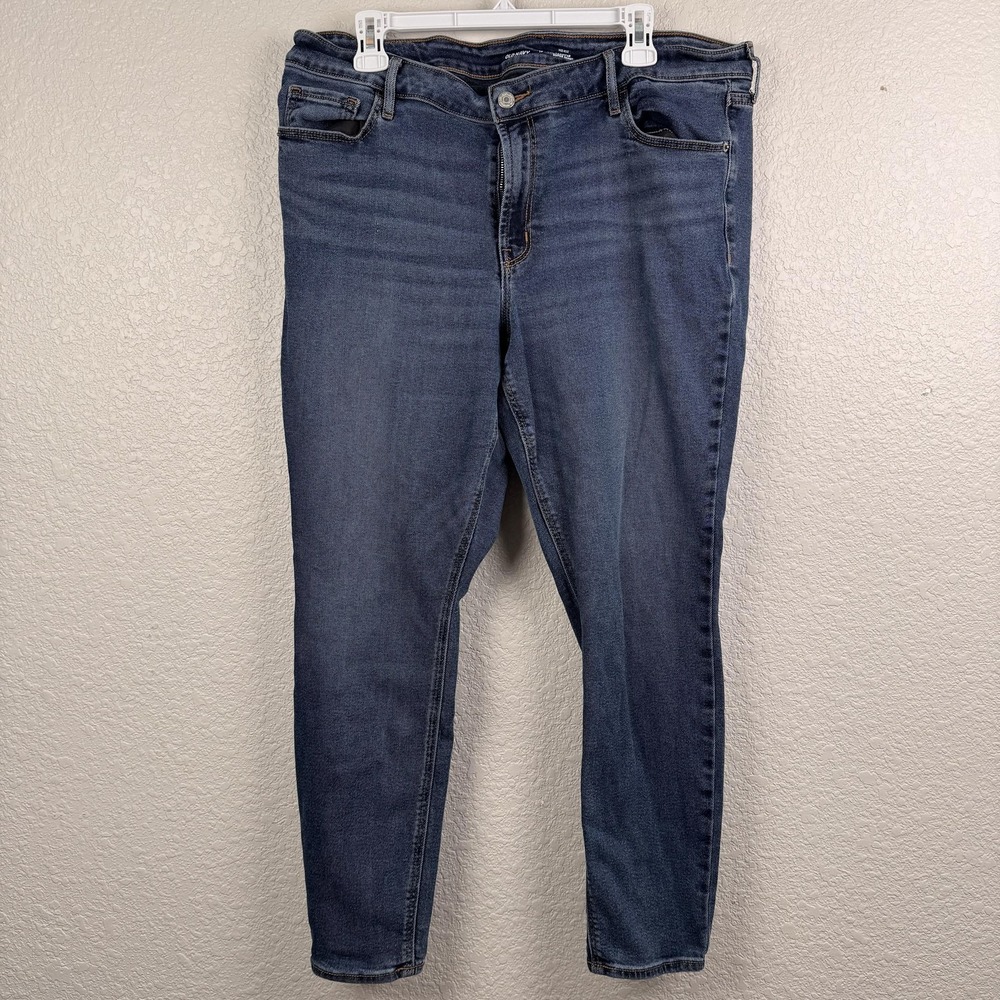 Old Navy Jeans Womens 18 (38x27) Medium Wash Blue Mid-Rise Rockstar Super Skinny